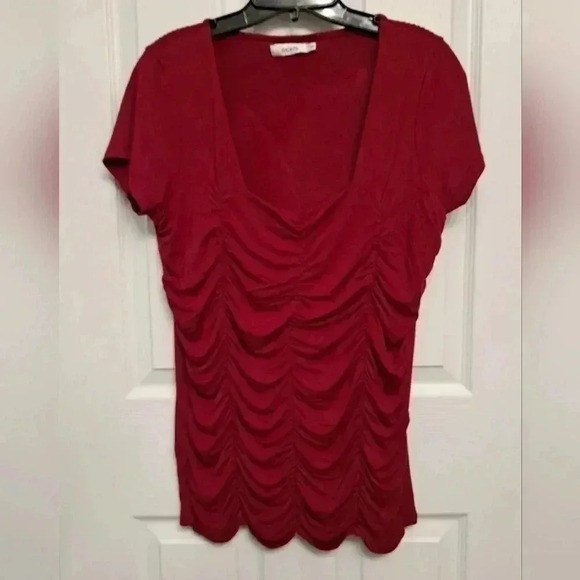 ❤️ Ricki's Short Sleeved Rouched Top Medium - Picture 4 of 7